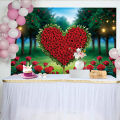 Lofaris Valentines Day Rose Heart Photography Backdrop, Romantic Garden Path Photo Background
