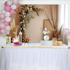 Lofaris Elegant Peach Floral Room Set Backdrop, Lantern and Flower Vine Photography Background