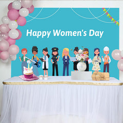Lofaris Happy Womens Day Photography Backdrop, Professional Women Cartoon Photo Background