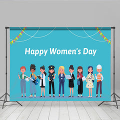 Lofaris Happy Womens Day Photography Backdrop, Professional Women Cartoon Photo Background