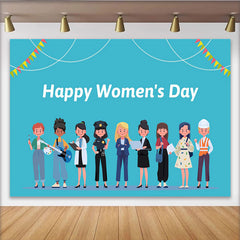 Lofaris Happy Womens Day Photography Backdrop, Professional Women Cartoon Photo Background