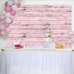 Lofaris Light Pink Weathered Wood Planks Backdrop, Rustic Pastel Timber Photography Background