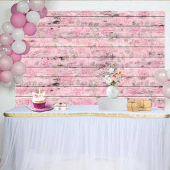 Lofaris Faded Pink Wood Floral Backdrop, Subtle Watercolor Rose and Leaves Photography Background