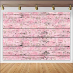 Lofaris Faded Pink Wood Floral Backdrop, Subtle Watercolor Rose and Leaves Photography Background