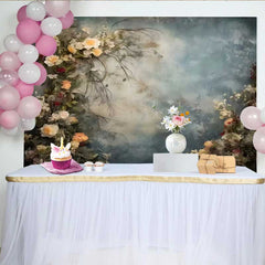 Lofaris Fine Art Hazy Floral Oil Painting Backdrop, Impressionist Climbing Roses Studio Background