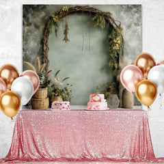 Lofaris Boho Woven Arch Backdrop, Pampa Grass and Wicker Baskets for Rustic Studio Decor