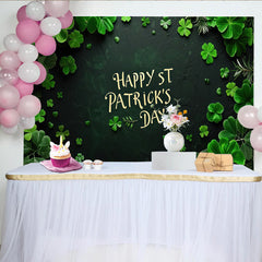 Lofaris St. Patrick's Day Backdrop, Happy St. Patrick's Day Text on Dark Stone