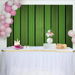 Lofaris St. Patrick's Day Backdrop, Rustic Green Wood Planks Texture for Party