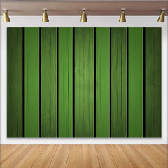 Lofaris St. Patrick's Day Backdrop, Rustic Green Wood Planks Texture for Party