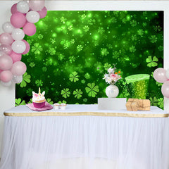 Lofaris St. Patrick's Day Backdrop, Green Lucky Shamrocks and Beer Mug Photography Background for Irish Party Decor