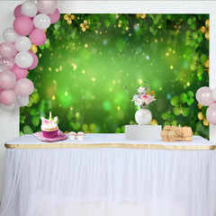 Lofaris St. Patrick's Day Backdrop, Elegant Gold and Green Clovers Frame for Irish Luck Party Photography Background