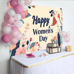 Lofaris Happy Women Day Floral Garden Backdrop, International Woman Celebration Party Decor