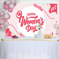 Lofaris Modern Women Day Red Floral Circle Backdrop, International Woman Party Decor