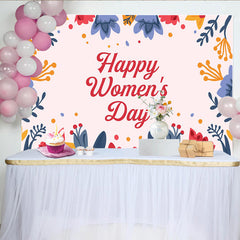 Lofaris Happy Womens Day Backdrop, Colorful Floral Border Frame, International Womens Day Celebration