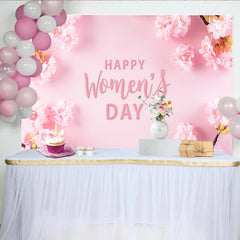 Lofaris Cherry Blossom Womens Day Backdrop, Soft Pink Flower Branches, International Womens Day Banner
