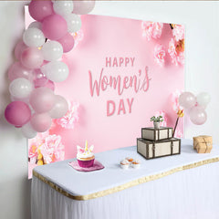 Lofaris Cherry Blossom Womens Day Backdrop, Soft Pink Flower Branches, International Womens Day Banner