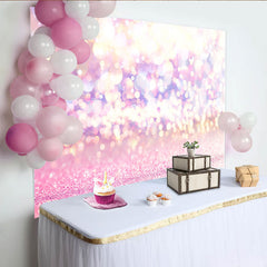 Lofaris Pink Bokeh Sparkle Backdrop, Lavender Glitter Light Circles Photography Background