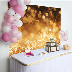 Lofaris Golden Light Bokeh Backdrop, Warm Festive Sparkle Photography Background