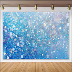 Lofaris Blue Silver Glitter Backdrop, Sparkling Bokeh Winter Photography Background