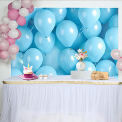 Lofaris Blue Balloons Backdrop, 3D Birthday Cake Smash Photography Background
