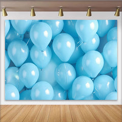 Lofaris Blue Balloons Backdrop, 3D Birthday Cake Smash Photography Background