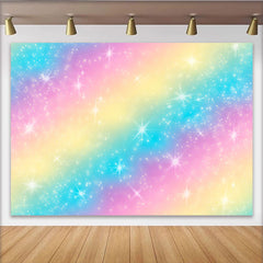 Lofaris Pastel Rainbow Star Backdrop, Magic Galaxy Birthday Cake Smash Background