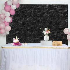 Lofaris Black Stone Wall Backdrop, Dark Textured Rock Masonry Photography Background