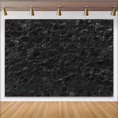 Lofaris Black Stone Wall Backdrop, Dark Textured Rock Masonry Photography Background