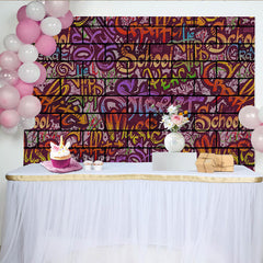 Lofaris Colorful Street Graffiti Brick Wall Backdrop, Hip Hop Style Urban Abstract Photography Studio Background