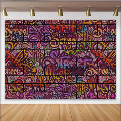 Lofaris Colorful Street Graffiti Brick Wall Backdrop, Hip Hop Style Urban Abstract Photography Studio Background