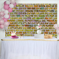 Lofaris Yellow and Green Street Graffiti Brick Wall Backdrop, Hip Hop Art Urban Photography Studio Background