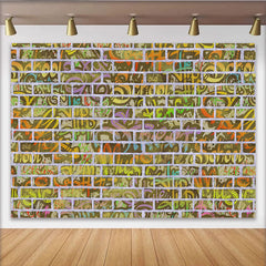 Lofaris Yellow and Green Street Graffiti Brick Wall Backdrop, Hip Hop Art Urban Photography Studio Background