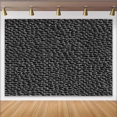 Lofaris Dark Grey Pebble Stone Backdrop, Black Cobblestone Texture Photography Background, Moody Portrait Prop