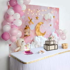 Lofaris Elegant Pink and Purple Rose Cake Smash Backdrop, Balloon Garland and Wood Panel Background, Girls Birthday