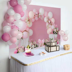 Lofaris Pink Balloon Floral Gift Box Wedding Backdrop, White Crates Bridal Shower Photography Background