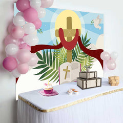 Lofaris Religious Cross Bible Dove Thank You Backdrop, Sunday School Church Event Decorations, Photography Background