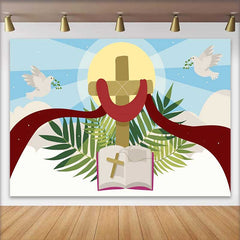 Lofaris Religious Cross Bible Dove Thank You Backdrop, Sunday School Church Event Decorations, Photography Background