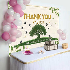 Lofaris Tree of Life Thank You Pastor Appreciation Backdrop, Church Event Party Decorations, Photography Background