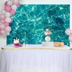 Lofaris Turquoise Ocean Water Surface Backdrop, Summer Swimming Pool Party Decorations, Photography Background