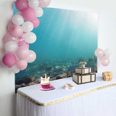 Lofaris Deep Sea Underwater World Photography Backdrop, Tropical Fish and Sunbeams Ocean Floor Background