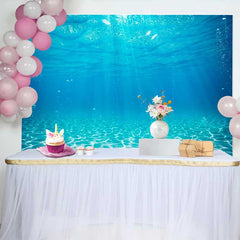 Lofaris Tropical Blue Ocean Water Photography Backdrop, Sunlit Sandy Bottom and Underwater Bubbles Background