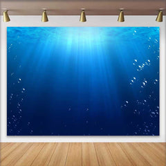 Lofaris Deep Blue Sea with Sun Rays Photography Backdrop, Underwater Bubbles and Dark Water Background