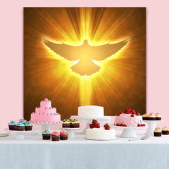 Lofaris Holy Spirit Dove Backdrop, Golden Radiance and Divine Light for Easter Celebration