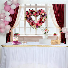 Lofaris Rote Rosa Weiße Lila Rosen Herz Blumen Fenster Partyhintergrund Valentinstag Hochzeiten Jubiläen, Fotostudio-Requisiten