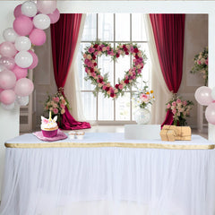 Lofaris Romantischer Herz-Blumen-Fotohintergrund, Fensterkulisse für Hochzeiten, Valentinstag und Verlobungen