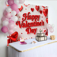 Lofaris Rote Herzen Ballons Bänder Konfetti Valentinstag Hintergrund, für romantische Feiern, Fotostudio-Requisiten