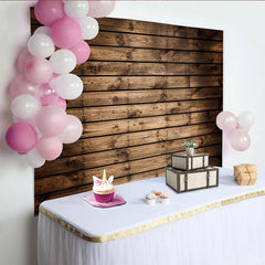 Lofaris Rustikaler brauner Holzbretter-Partyhintergrund, Vintage-Holzwand für Fotoshootings, Feiern und Events