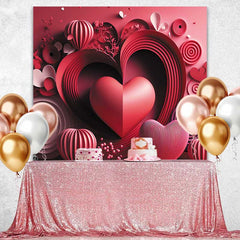 Lofaris 3D Paper Cut Heart Backdrop, Red Swirl and Spiral Texture for Valentines Day