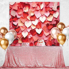 Lofaris Scattered Red and Pink Hearts Backdrop, Valentines Day Pattern for Sweet Portrait Decor