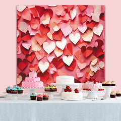 Lofaris Scattered Red and Pink Hearts Backdrop, Valentines Day Pattern for Sweet Portrait Decor